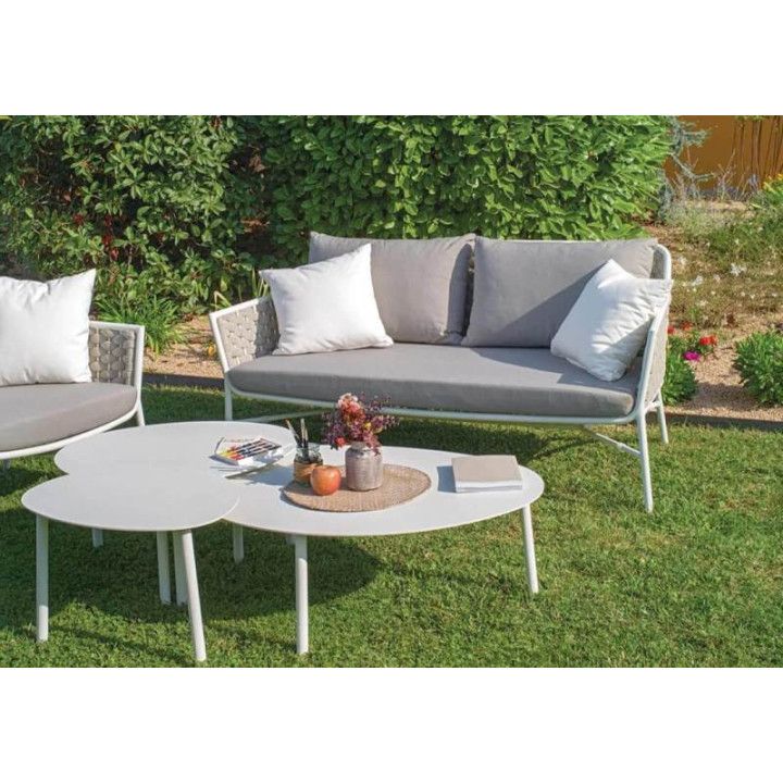 Canapé de jardin 2 places en aluminium et corde - RIO - TRESI