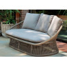 Canapé de jardin 2 places en aluminium et corde taupe beige - SPADE - TRESI