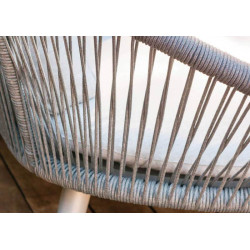 Canapé de jardin 2 places en aluminium et corde taupe beige - SPADE - TRESI