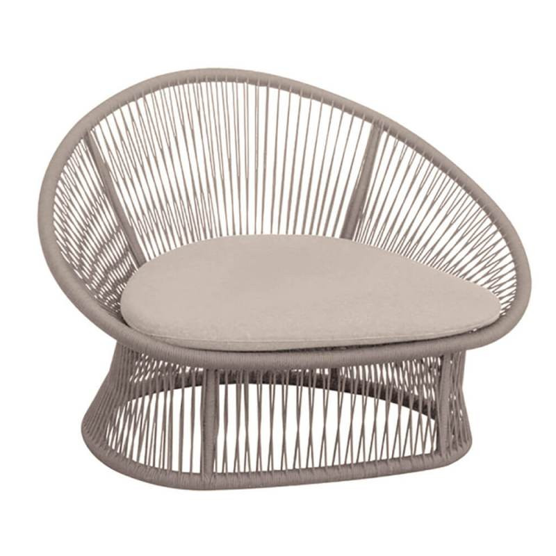 Fauteuil de jardin design en aluminium et corde taupe beige - SPADE - TRESI