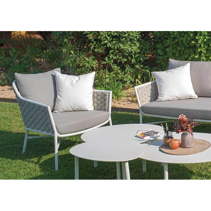 Fauteuil de jardin en aluminium et corde - RIO - TRESI