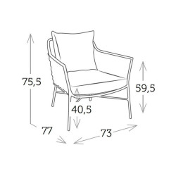 Fauteuil de jardin en aluminium et corde - RIO - TRESI