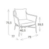 Fauteuil de jardin en aluminium et corde - RIO - TRESI