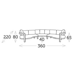 Canapé de jardin XXL avec coussins - RIVA - TRESI
