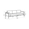 Canapé de jardin 3 places spacieux pour détente extérieure - REST - TRESI