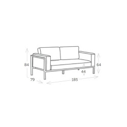 Canapé de jardin 2 places confortable pour terrasse élégante - REST - TRESI