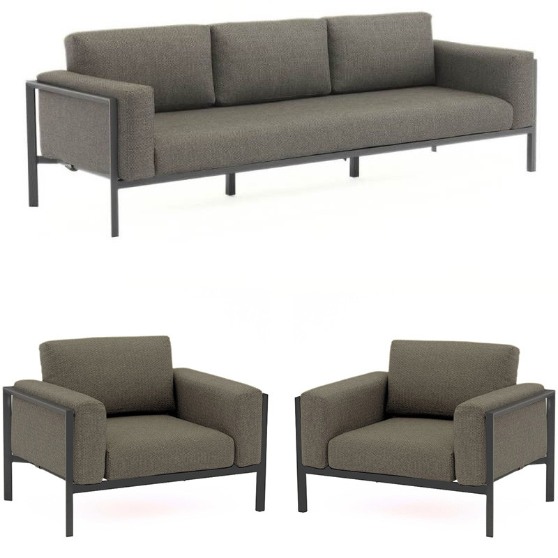 Salon de jardin 5 places spacieux pour détente en extérieur - REST - TRESI