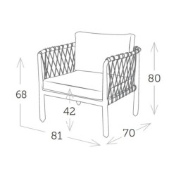 Salon de jardin confortable en corde - HESTIA - TRESI