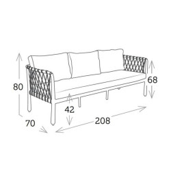 Salon de jardin confortable en corde - HESTIA - TRESI