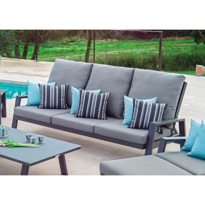 Canapé de jardin 3 places inclinable 4 positions - ADELE - TRESI