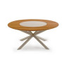 Table ronde en teck avec plateau tournant pour des repas conviviaux - CAPRI - TRESI