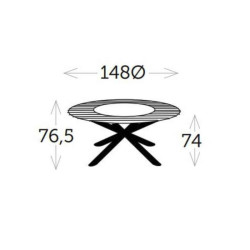 Table ronde en teck avec plateau tournant pour des repas conviviaux - CAPRI - TRESI