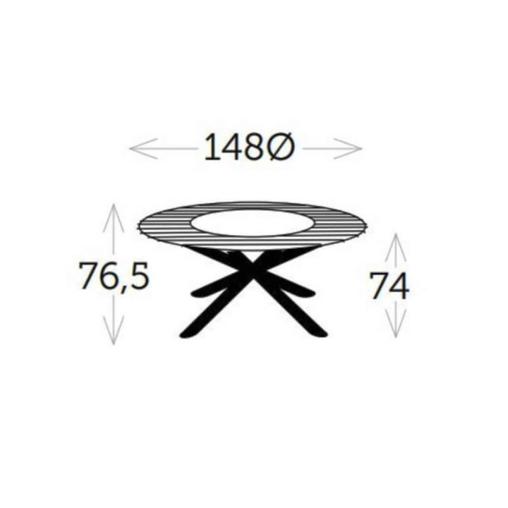 Table ronde en teck avec plateau tournant pour des repas conviviaux - CAPRI - TRESI