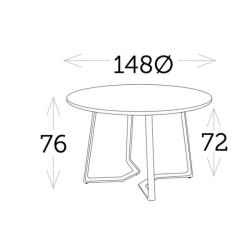 Table ronde avec plateau céramique - BAMBA