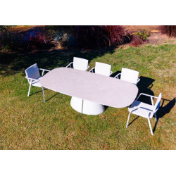 Table de jardin en céramique beige pour grands repas - AURORA - TRESI