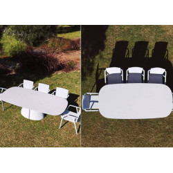 Table de jardin 240 cm en céramique beige pour grands repas - AURORA - TRESI