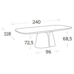 Table de jardin 240 cm en céramique beige pour grands repas - AURORA - TRESI