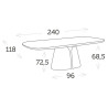 Table de jardin 240 cm en céramique beige pour grands repas - AURORA - TRESI