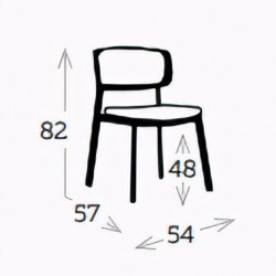 Chaise de repas extérieure empilable, résistante usage intensif - SOUL - TRESI