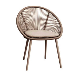 Chaise de repas extérieure empilable en corde et aluminium - SPADE - TRESI