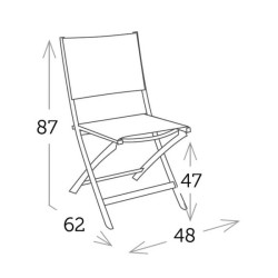 Chaise de jardin pliante en aluminium et sling résistant - ROSY - TRESI