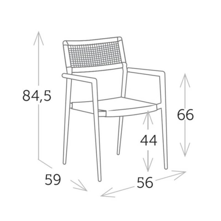 Chaise de jardin empilable en aluminium et toile Olefin résistante  - ONTARIO - TRESI
