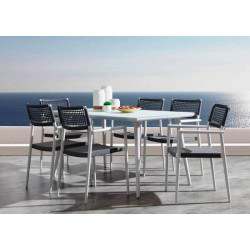 Chaise de jardin empilable en aluminium et toile Olefin résistante  - ONTARIO - TRESI