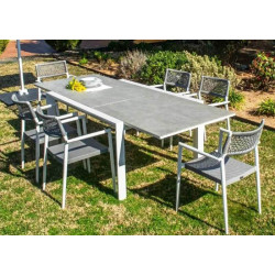 Chaise de jardin empilable en aluminium et toile Olefin résistante  - ONTARIO - TRESI