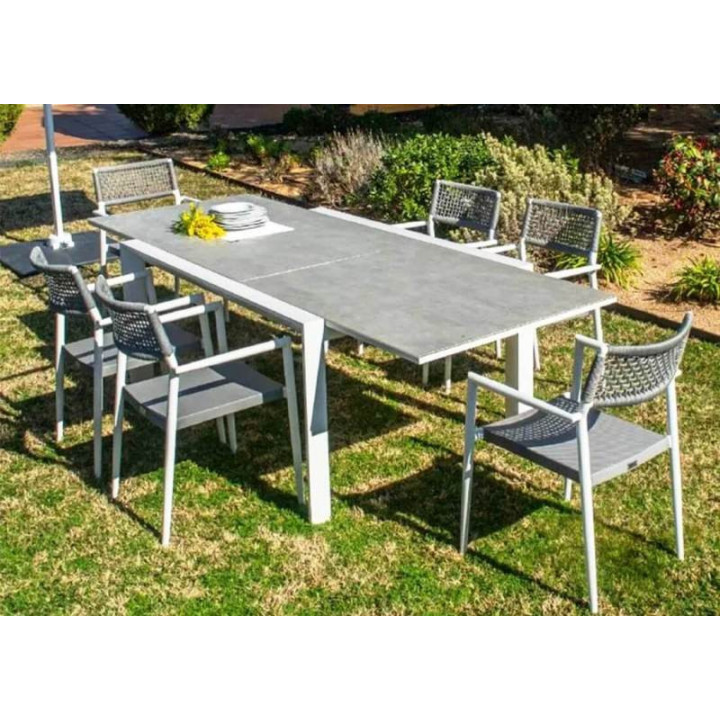 Chaise de jardin empilable en aluminium et toile Olefin résistante  - ONTARIO - TRESI
