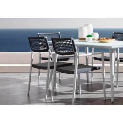 Chaise de jardin empilable en aluminium et toile Olefin résistante  - ONTARIO - TRESI