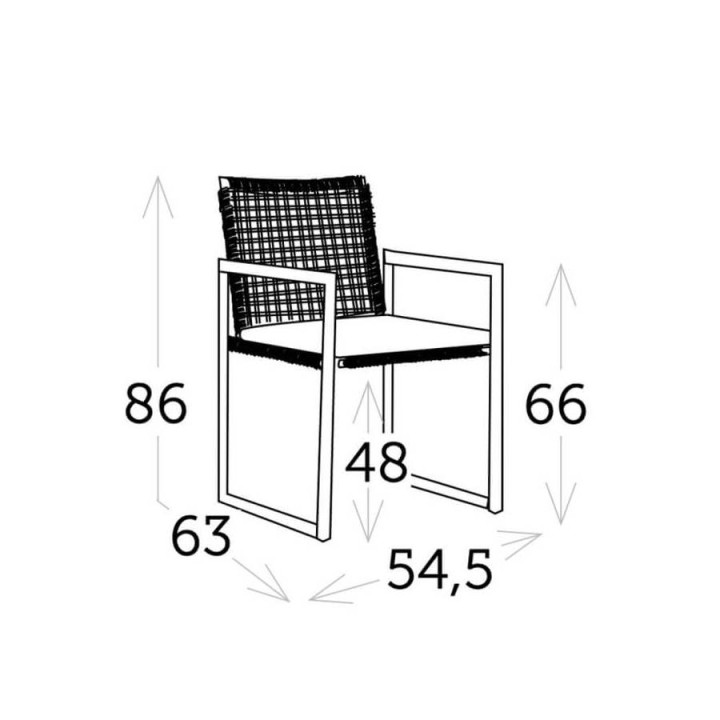 Fauteuil de jardin en aluminium et corde synthétique - MISTRAL - TRESI