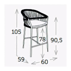 Tabouret de bar confort et résistance professionnelle pour bar et table haute - MITO - TRESI