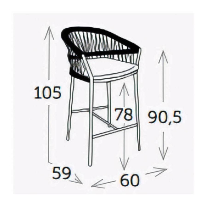 Tabouret de bar confort et résistance professionnelle pour bar et table haute - MITO - TRESI