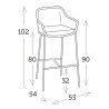 Tabouret de bar en corde avec coussin - RIO - TRESI