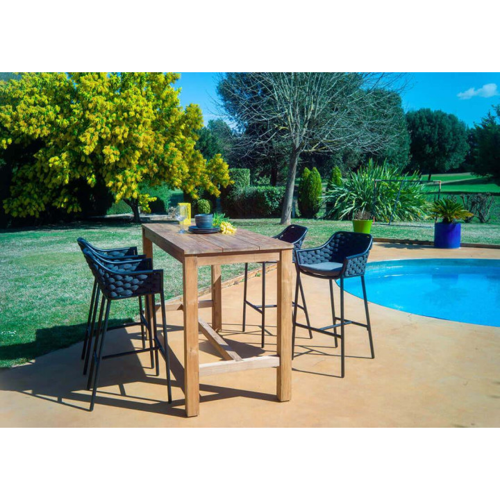 Tabouret de bar en corde avec coussin - RIO - TRESI