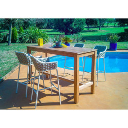 Tabouret de bar en corde avec coussin - RIO - TRESI
