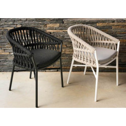 Fauteuil de table en corde avec coussin - MITO - TRESI