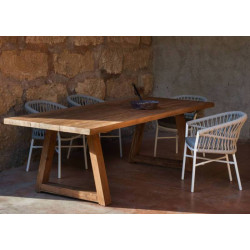 Fauteuil de table en corde avec coussin - MITO - TRESI