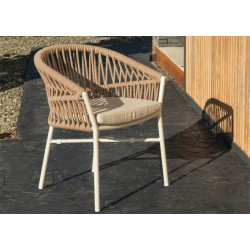 Fauteuil de table en corde avec coussin - MITO - TRESI