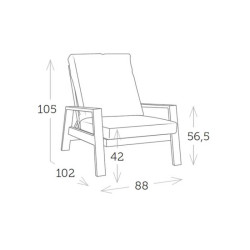 Salon de jardin complet : confort modulable et design extérieur - ADELE - TRESI
