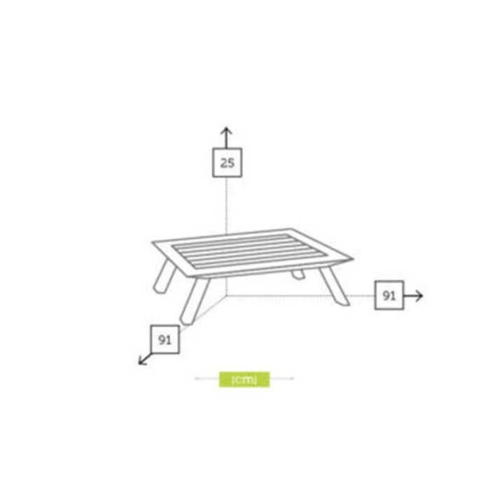 Table basse dimension 91 cm - CESANO - lemobilierdejardin.fr
