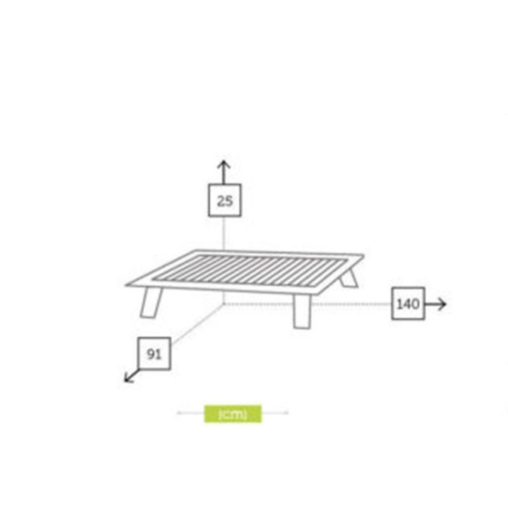 Table basse dimension 140 cm - CESANO - lemobilierdejardin.fr