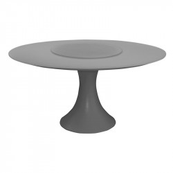 Table de Jardin Ronde en Aluminium & Plateau central tournant en Verre - FANO - TRESI - lemobilierdejardin.fr