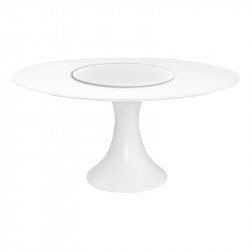Table de Jardin Ronde en Aluminium & Verre - FANO - lemobilierdejardin.fr