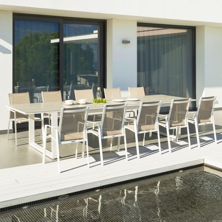 Table de jardin extensible - FERMO Ceram - lemobilierdejardin.fr