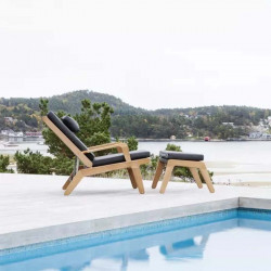 Chaise de terrasse réglable en teck - SKAGEN - OASIQ