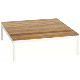 Table basse en teck pieds blanc - RIAD - OASIQ