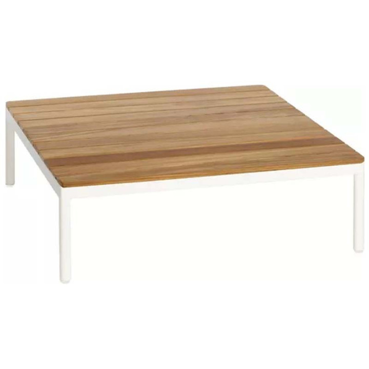 Table basse en teck pieds blanc - RIAD - OASIQ