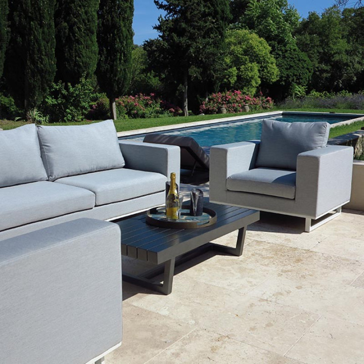 Fauteuil Moderne en Tissu & Aluminium - GOA -lemobilierdejardin.fr